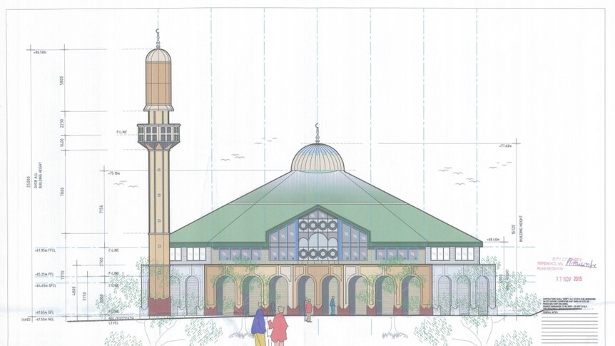 A drawing of a mosque planned for Narre Warren North