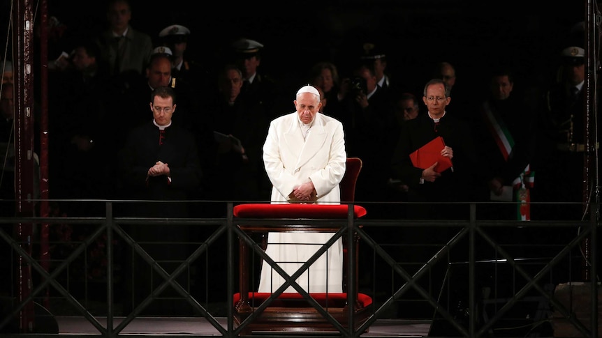 Pope Francis at Good Friday service in Rome on April 18, 2014.