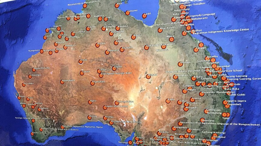 A map of Australia with location markers.