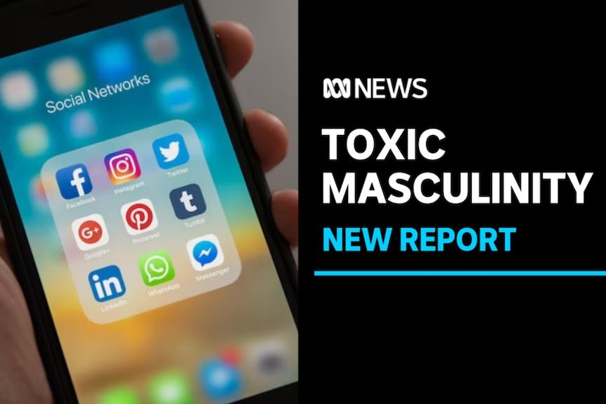 Toxic Masculinity, New Report: Close up of someone holding a smartphone with social media app icons on it.