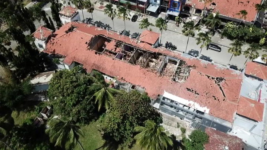 Drone footage shows damage from the earthquake