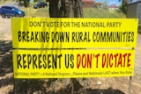 Poster protesting against NSW government policies ahead of Orange by-election