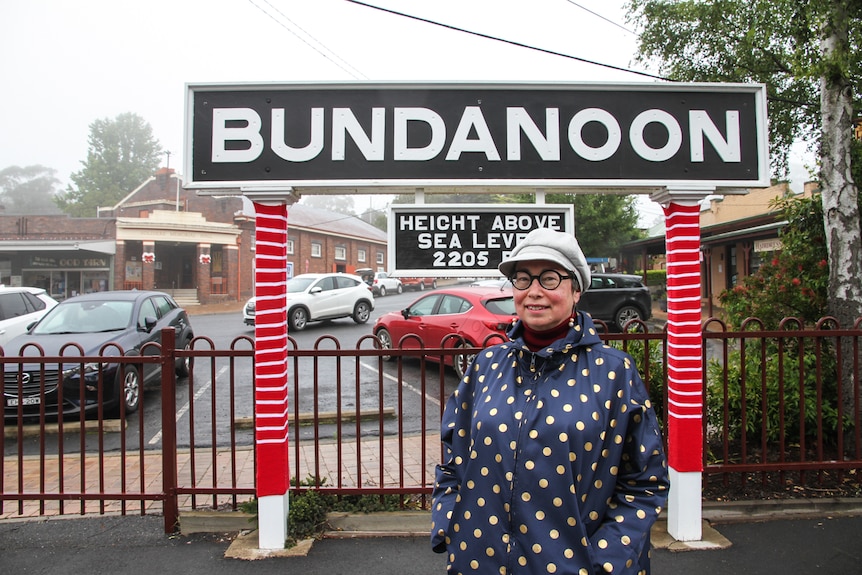 Alison Ayres stands at Bundanoon Station