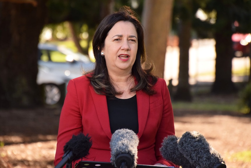 Queensland Premier Annastacia Palaszczuk speaks to the media.