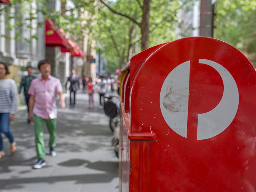 An Australia Post post box in Melbourne's CBD.