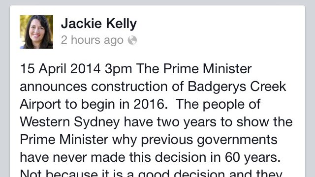 Jackie Kelly's Facebook page