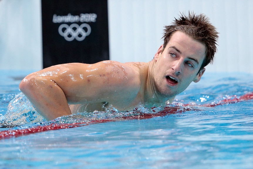 Anchor role ... James Magnussen looks on after guiding Australia to its heat victory