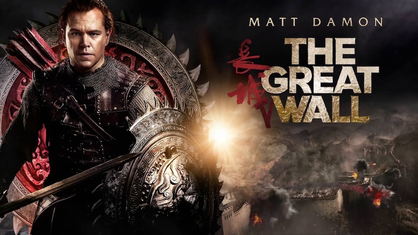 Movie poster for The Great Wall featuring Matt Damon dressed as a Chinese warrior.