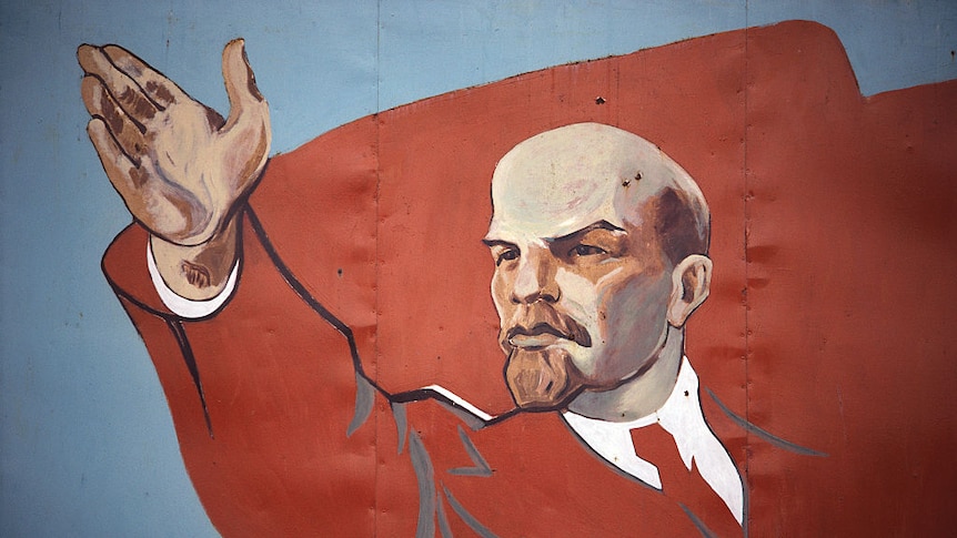 A mural of Vladimir Lenin.