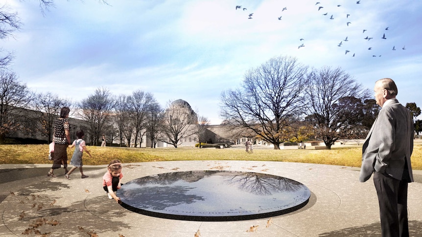 Artist's impression of the proposed War Correspondents Memorial to be built at the Australian War Memorial in Canberra.