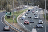 Cars on a multi-lane road in Canberra.