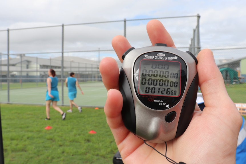 close up of stop watch