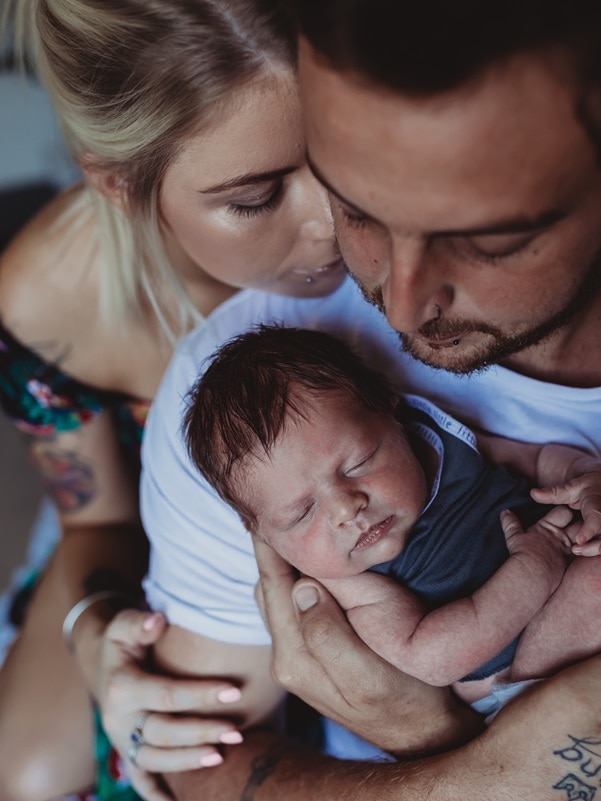 Kodie with her son and husband