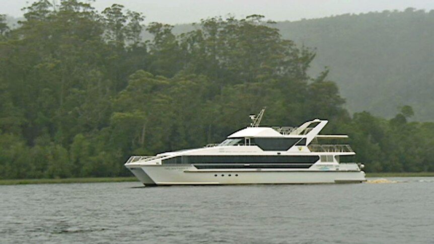 Cruise boat Lady Jane Franklin II in Macquarie Harbour Tasmania