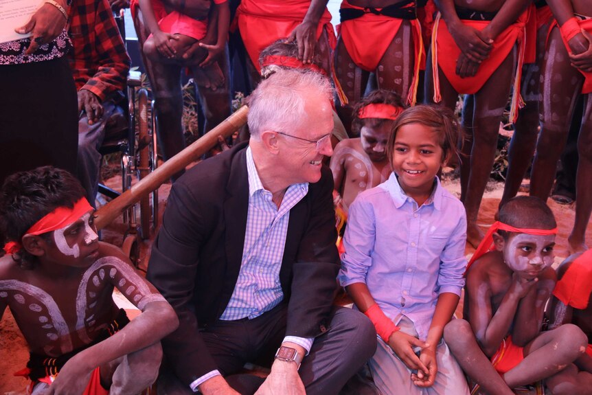 Malcolm Turnbull with children after Kenbi