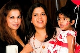 Dee Wedande with Manik Suriaaratchi and her daughter Alexendria.