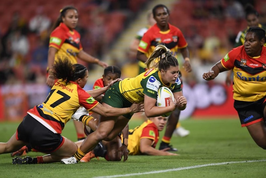 Women's rugby game against PNG and Australia.