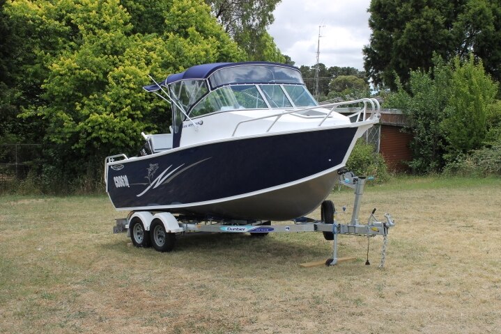Boat seized by NSW Police in Goulburn.