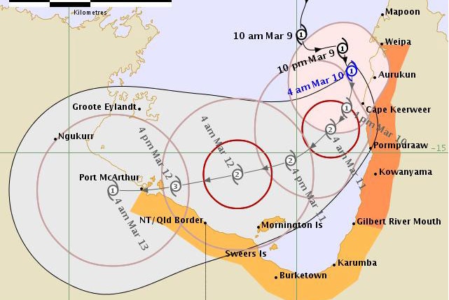 Tropical Cyclone Gillian Forecast Track Map