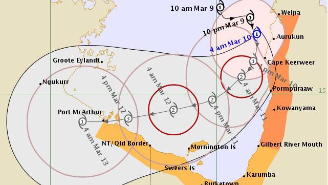 Tropical Cyclone Gillian Forecast Track Map