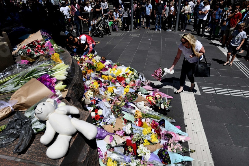 Flowers at site of Melbourne incident