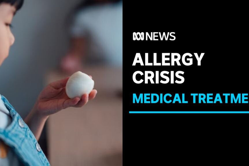 Allergy Crisis, Medical Treatment: A child holds a hard boiled egg.