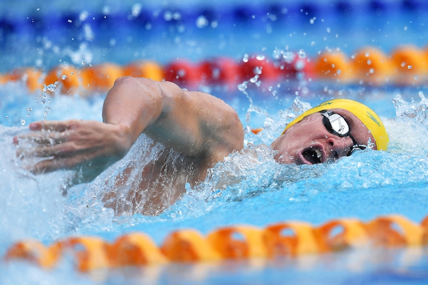 Jack McLoughlin of Australia is seen during the heats of Men's 400m Freestyle