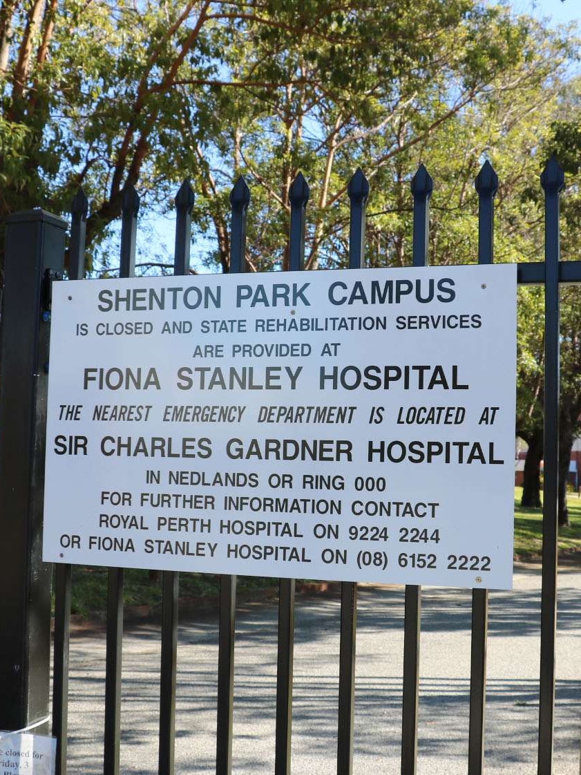 Gate and sign at former Shenton Park Rehabilitation Centre