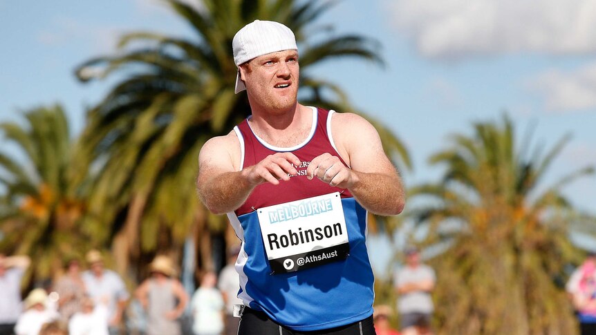 Medal prospect ... Josh Robinson competing at April's national championships in Melbourne