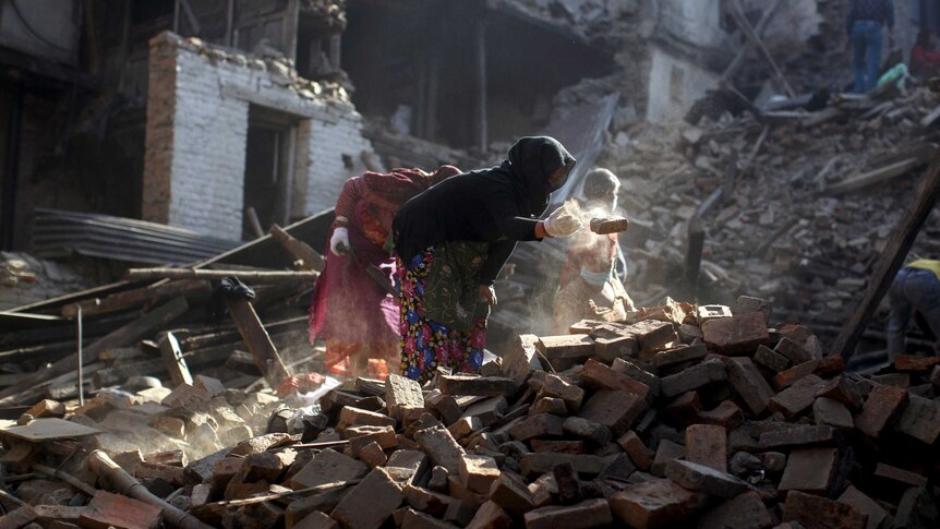 Rubble cleared after earthquake