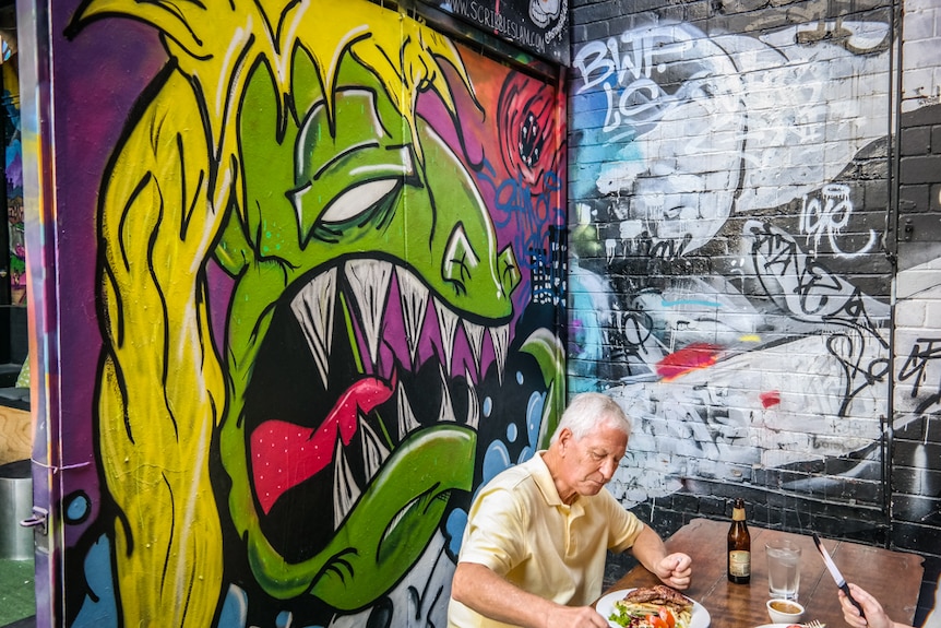 Artist Skiroi Usagi completed some of his street art inside a well known bar in Brisbane.