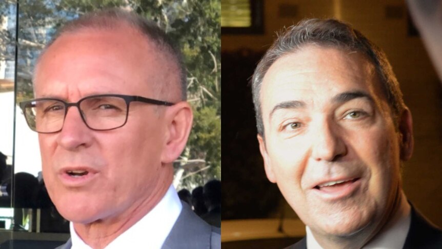 A composite image of Jay Weatherill and Steven Marshall.
