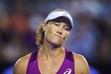 Australia's Samantha Stosur walks from court after losing to Kristyna Pliskova at Australian Open.