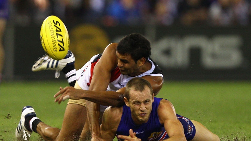 Delisted ... Raphael Clarke (top) has been cut from the Saints' playing list.