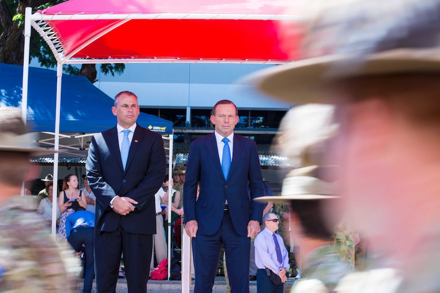 Tony Abbott attends a parade for troops returning from Afghanistan