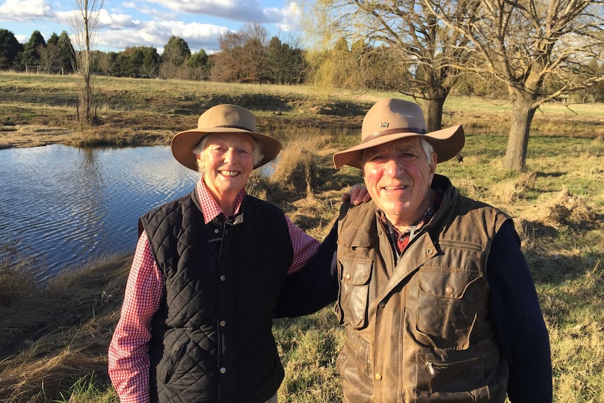 Kathy and John Roche on their property at The Roche Sutton Forest