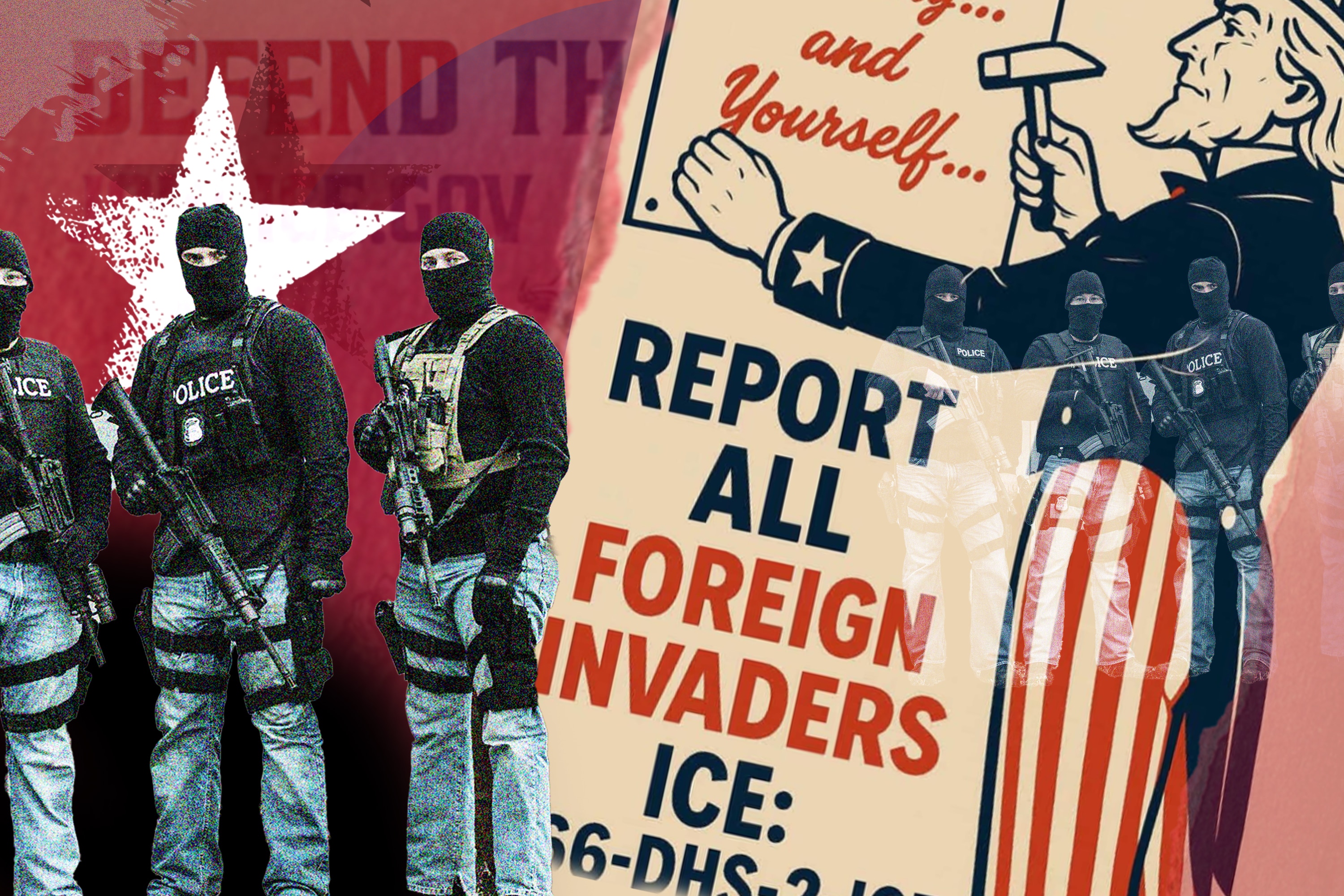 How 'white supremacist' material was used to hire an army of ICE agents