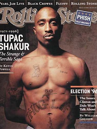 Tupac Shakur's iconic appearance on Rolling Stone, 31 October, 1996.