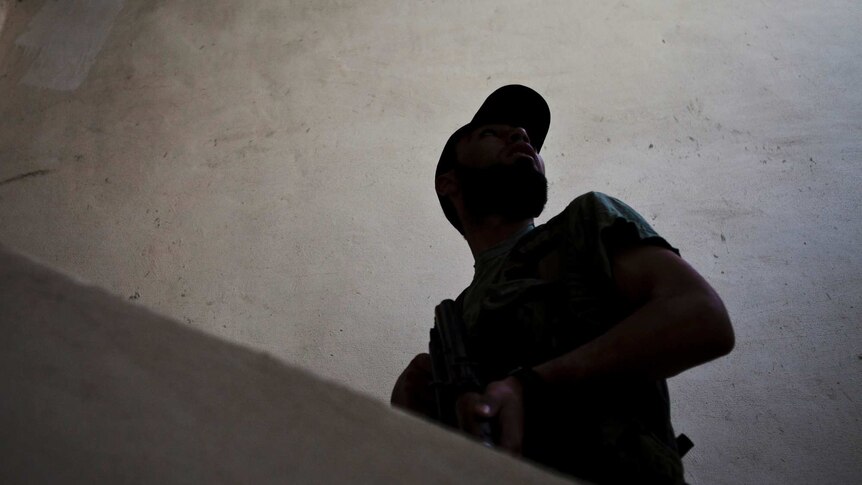 Anas, a fighter from the Shohada al Haq brigade of the Free Syrian Army
