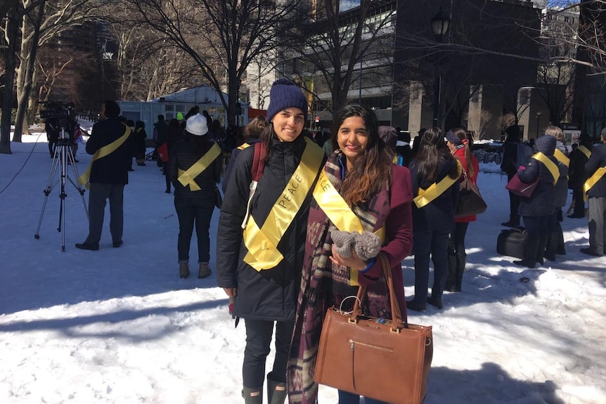 Harpreet Dhillon in NYC at a rally