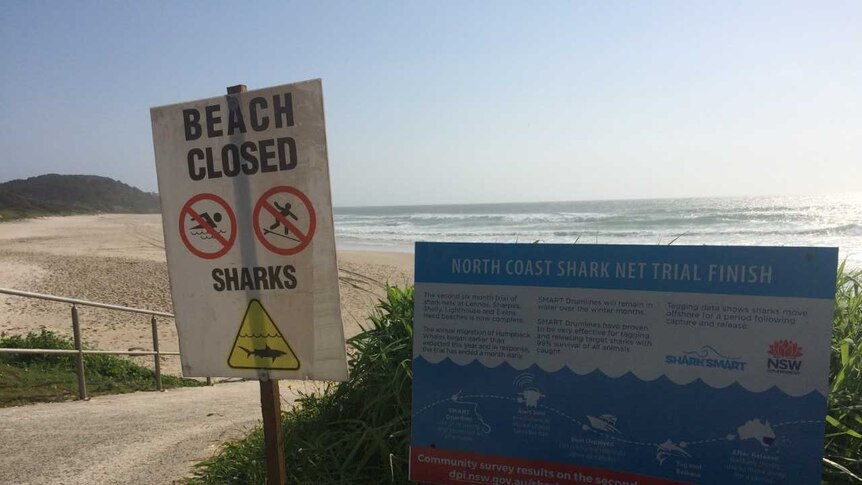 A beach closed sign