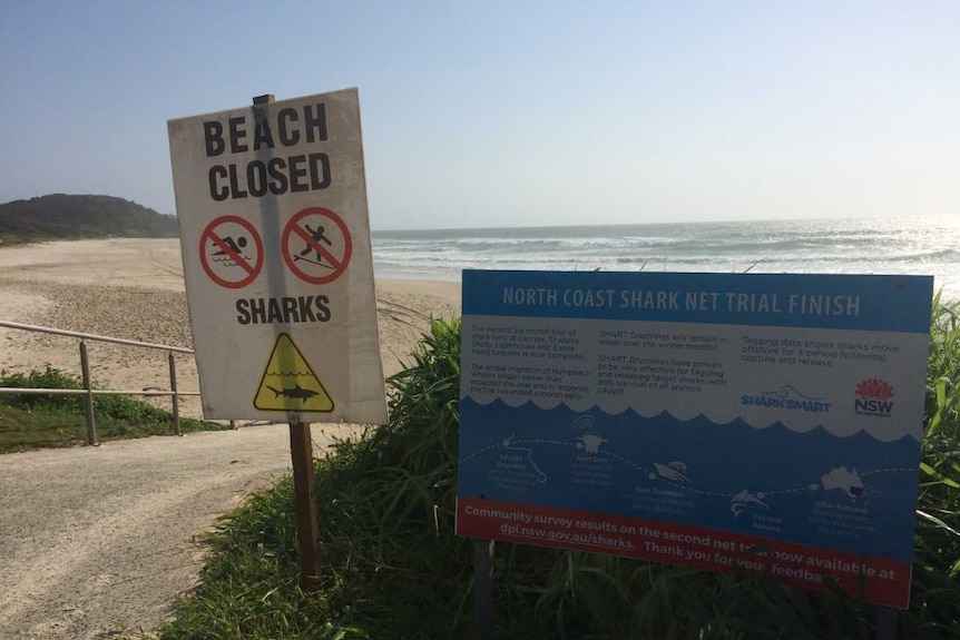 A beach closed sign