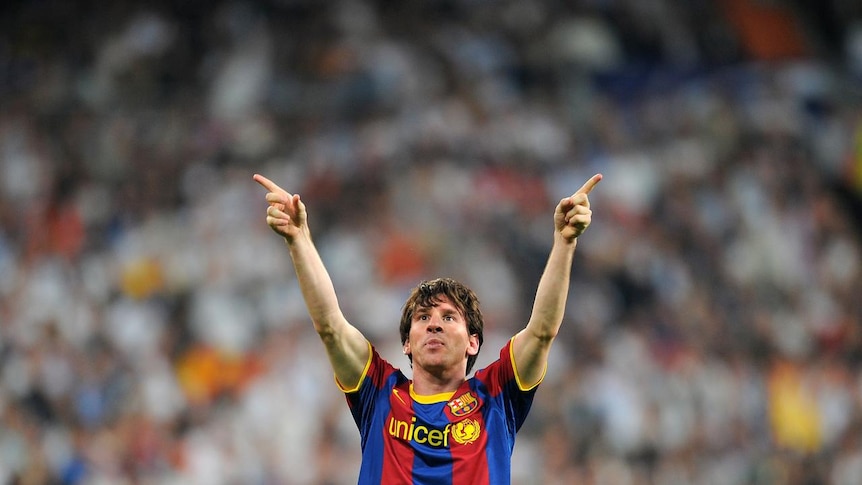 Three-up ... Lionel Messi. (file photo)