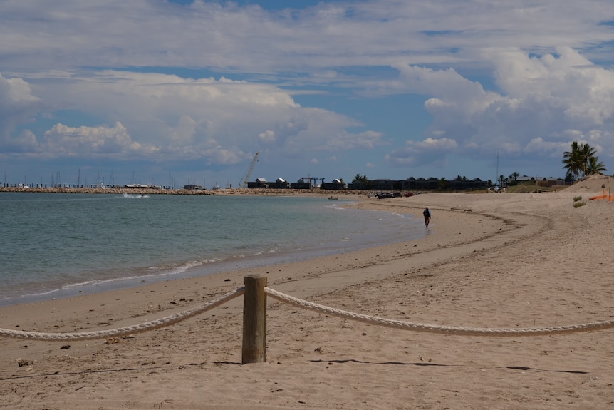 An empty sandy beach 