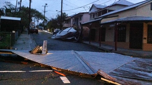 Storm damage at Woolloongabba