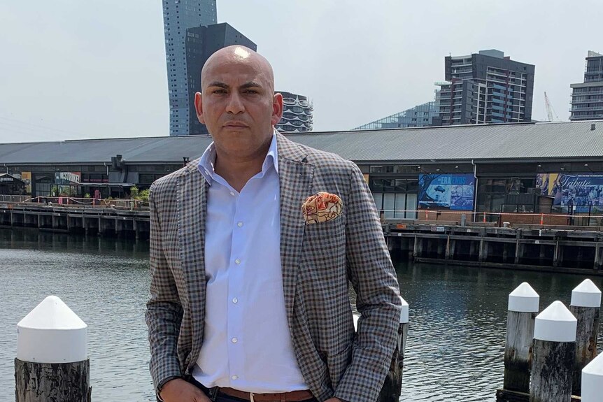 Hatem Saleh standing in front of Central Pier.