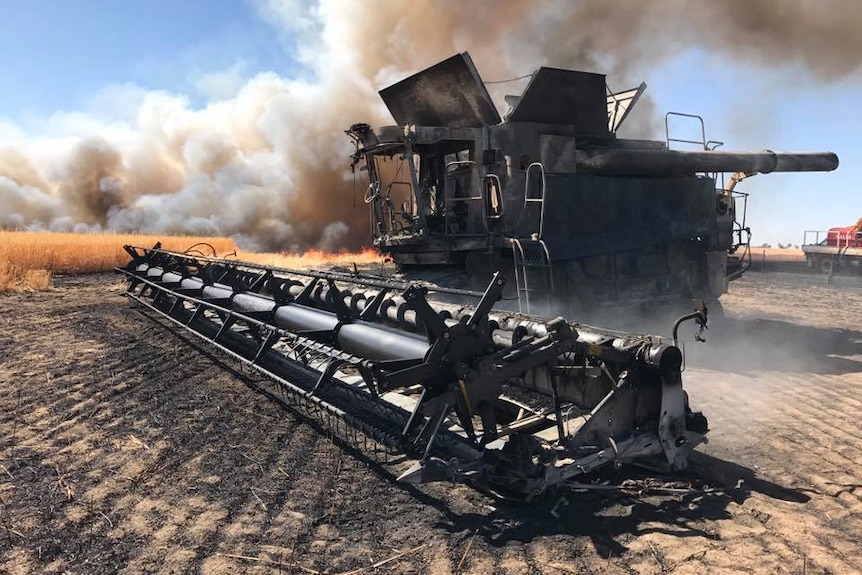 Burnt out header fire at Brookton