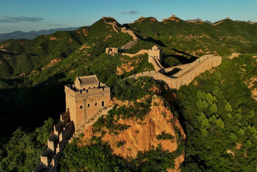 A section of the Great Wall of China from above