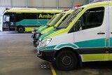 SA Ambulance bus parked at its base in Adelaide.