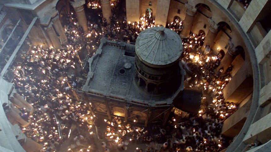 Tomb of Christ inside Church of the Holy Sepulchre
